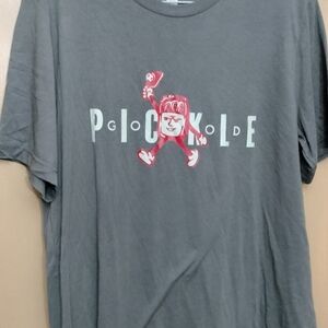 Gray Graphic T-Shirt with Red Design